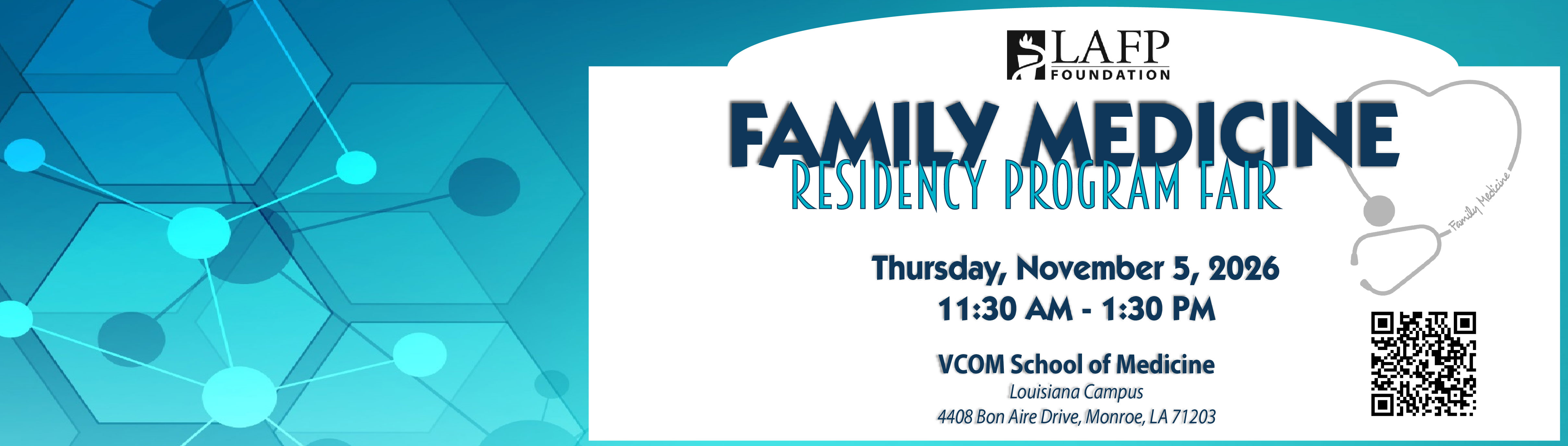 2026 vcom student residency fair web banner w qr